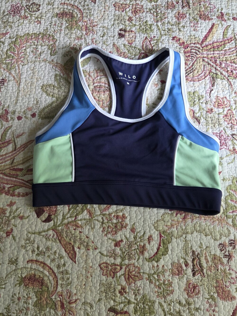 Wilo Colorblock Navy, Blue & Mint Sports Bra